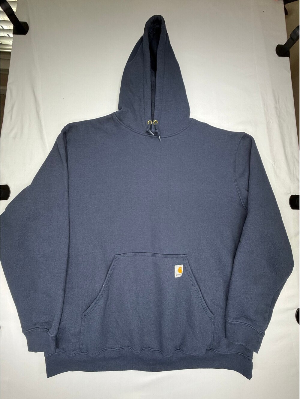 Carthartt Men's Hoodie Sweatshirt Pullover Loose Fit Pockets Solid Size 2XL Blue